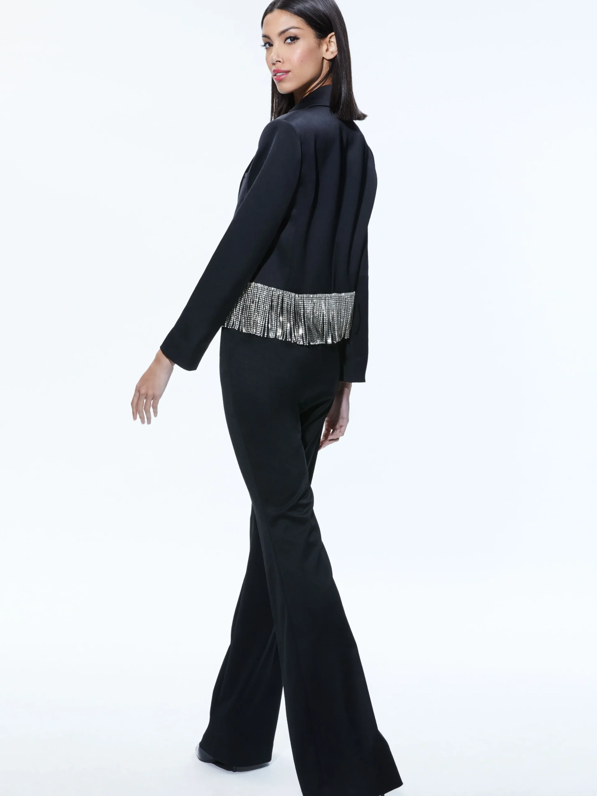 SHAN CRYSTAL FRINGE BLAZER