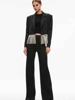 SHAN CRYSTAL FRINGE BLAZER