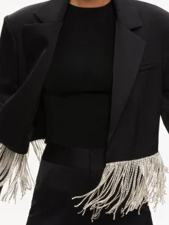 SHAN CRYSTAL FRINGE BLAZER