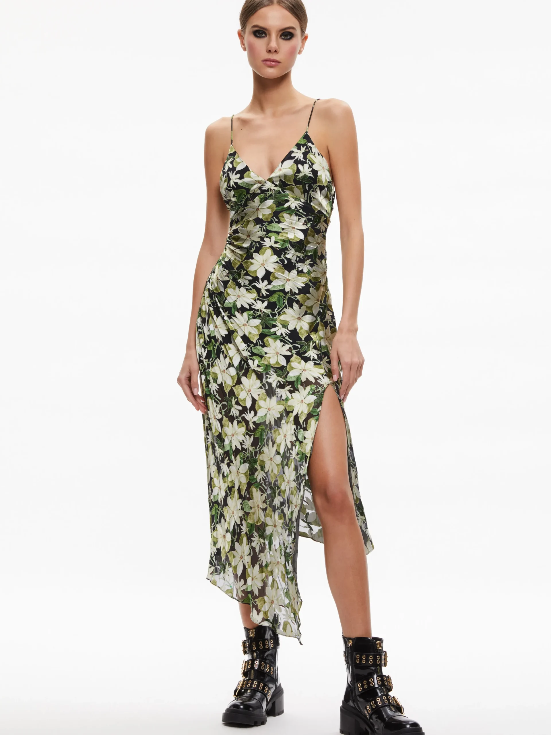 SHAWNA ASYMMETRICAL SLIP DRES