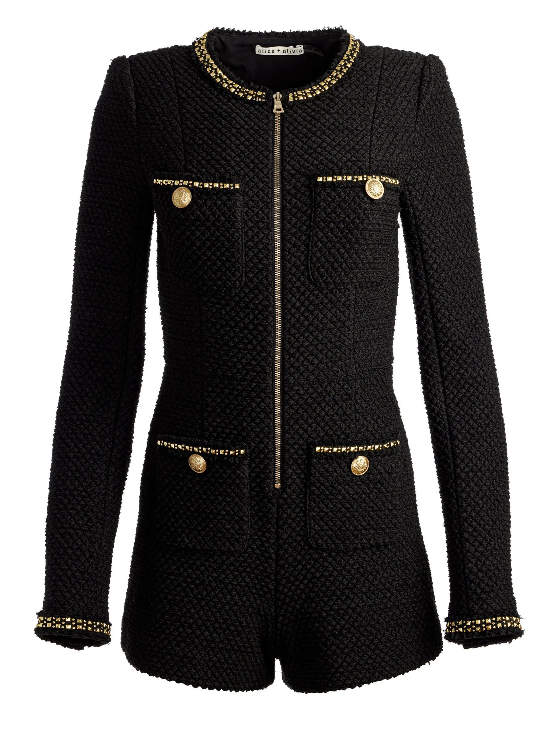 SHILOH GOLD ZIPPER ROMPER