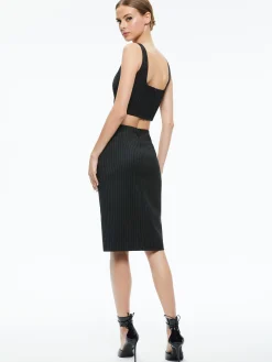 SIOBHAN FRONT WRAP MIDI SKIRT