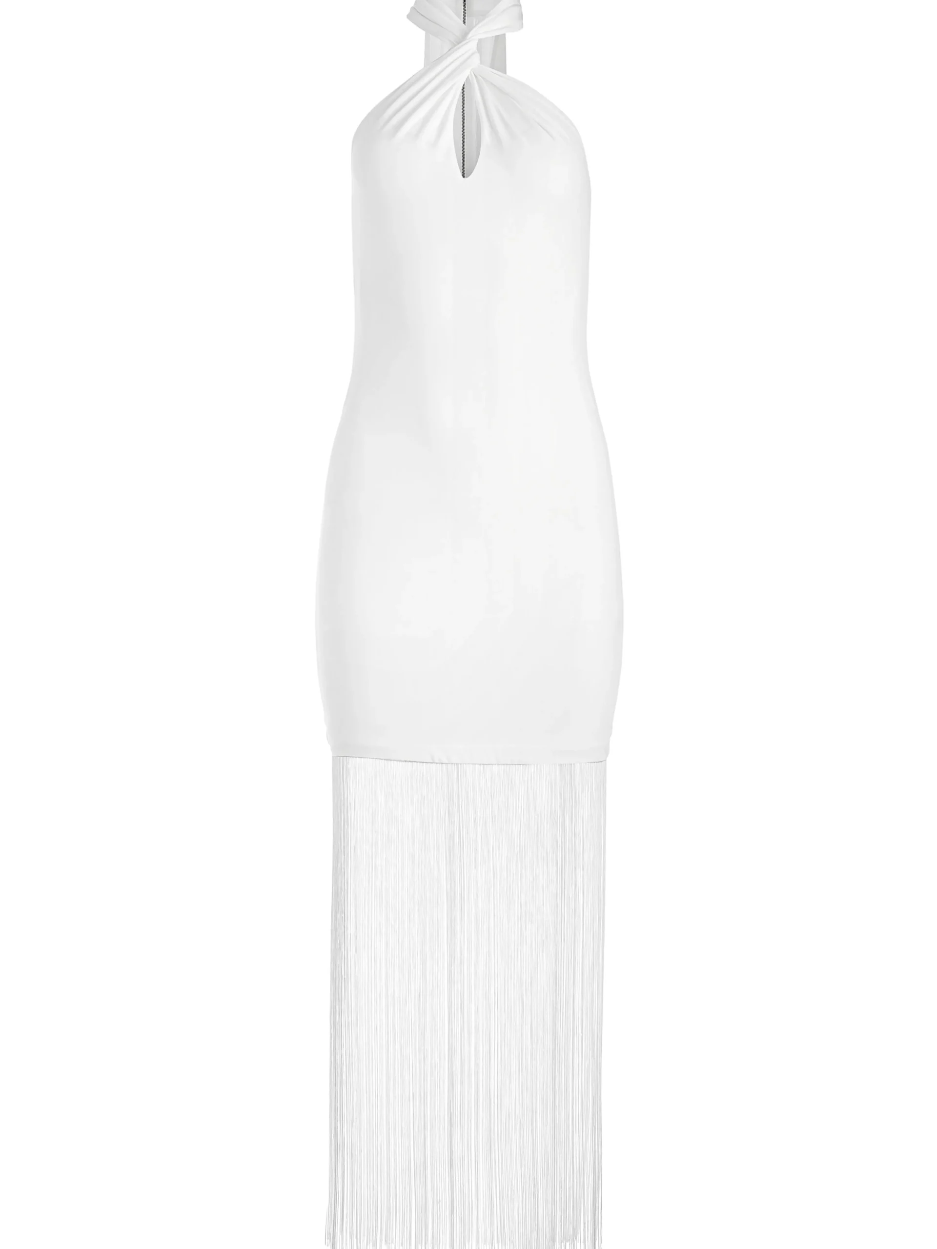 STEPH TWIST NECK FRINGE DRESS