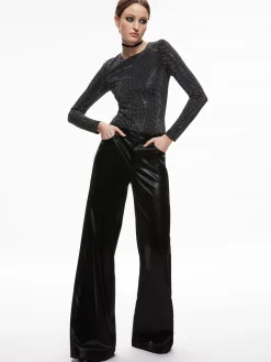 TAEYN EMBELLISHED CREW NECK BODYSUIT