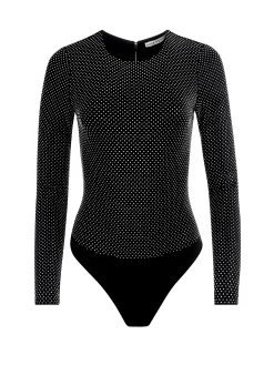 TAEYN EMBELLISHED CREW NECK BODYSUIT
