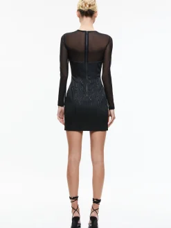 TAKAKO MESH CREW NECK MINI DRESS