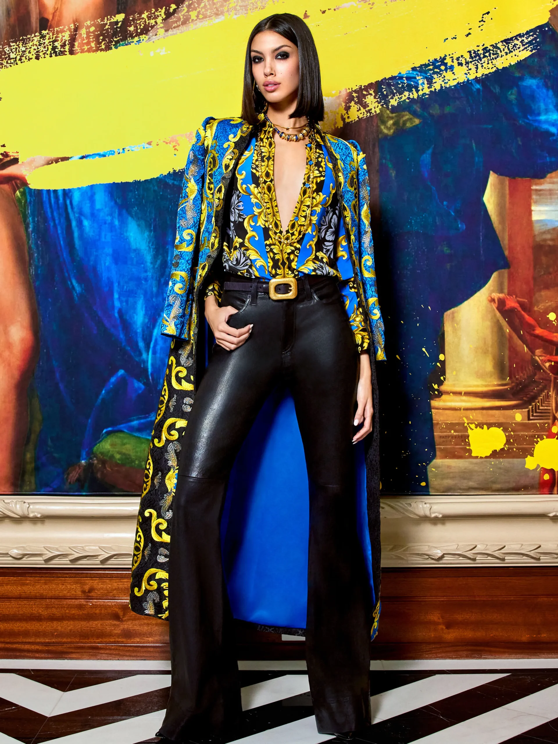 THOMAS EMBROIDERED MAXI COAT