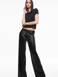 TRISH SHINY VEGAN LEATHER BAGGY PANT