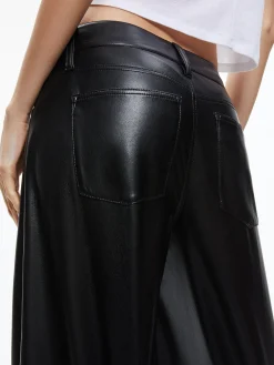 TRISH VEGAN LEATHER WIDE LEG PANT