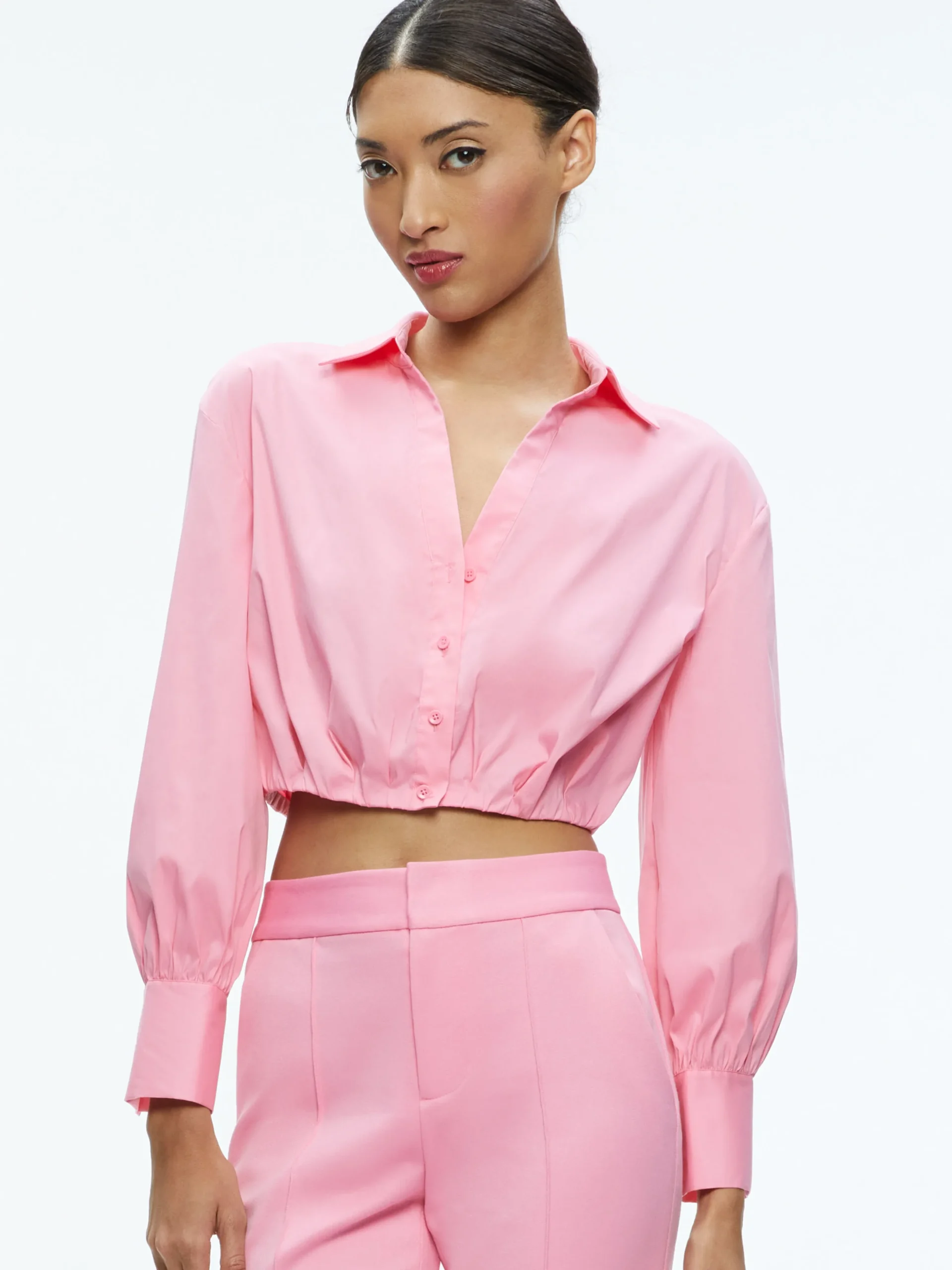TRUDY CROPPED BUTTON DOWN