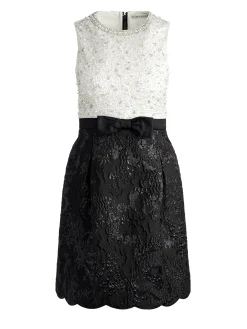TRUE EMBELLISHED BODICE MINI DRESS