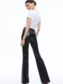 WALKER VEGAN LEATHER FRONT SLIT PANT