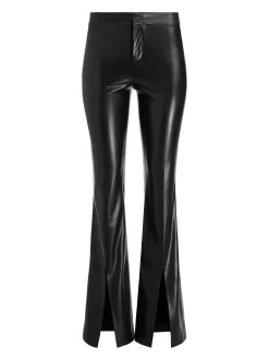 WALKER VEGAN LEATHER FRONT SLIT PANT