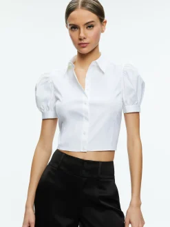 WILLA CROPPED PUFF SLEEVE BUTTON DOWN