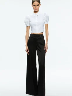 WILLA CROPPED PUFF SLEEVE BUTTON DOWN