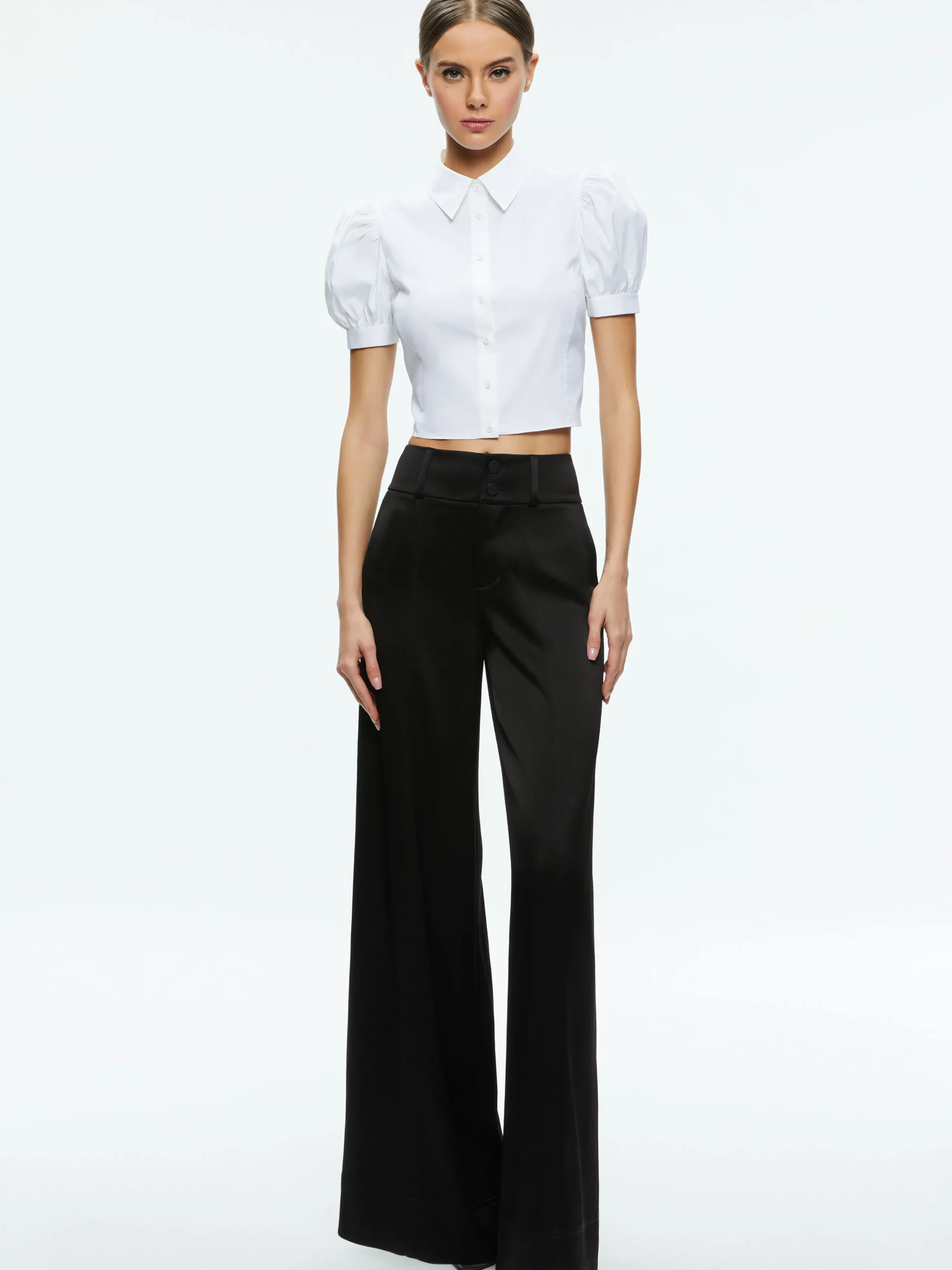 WILLA CROPPED PUFF SLEEVE BUTTON DOWN