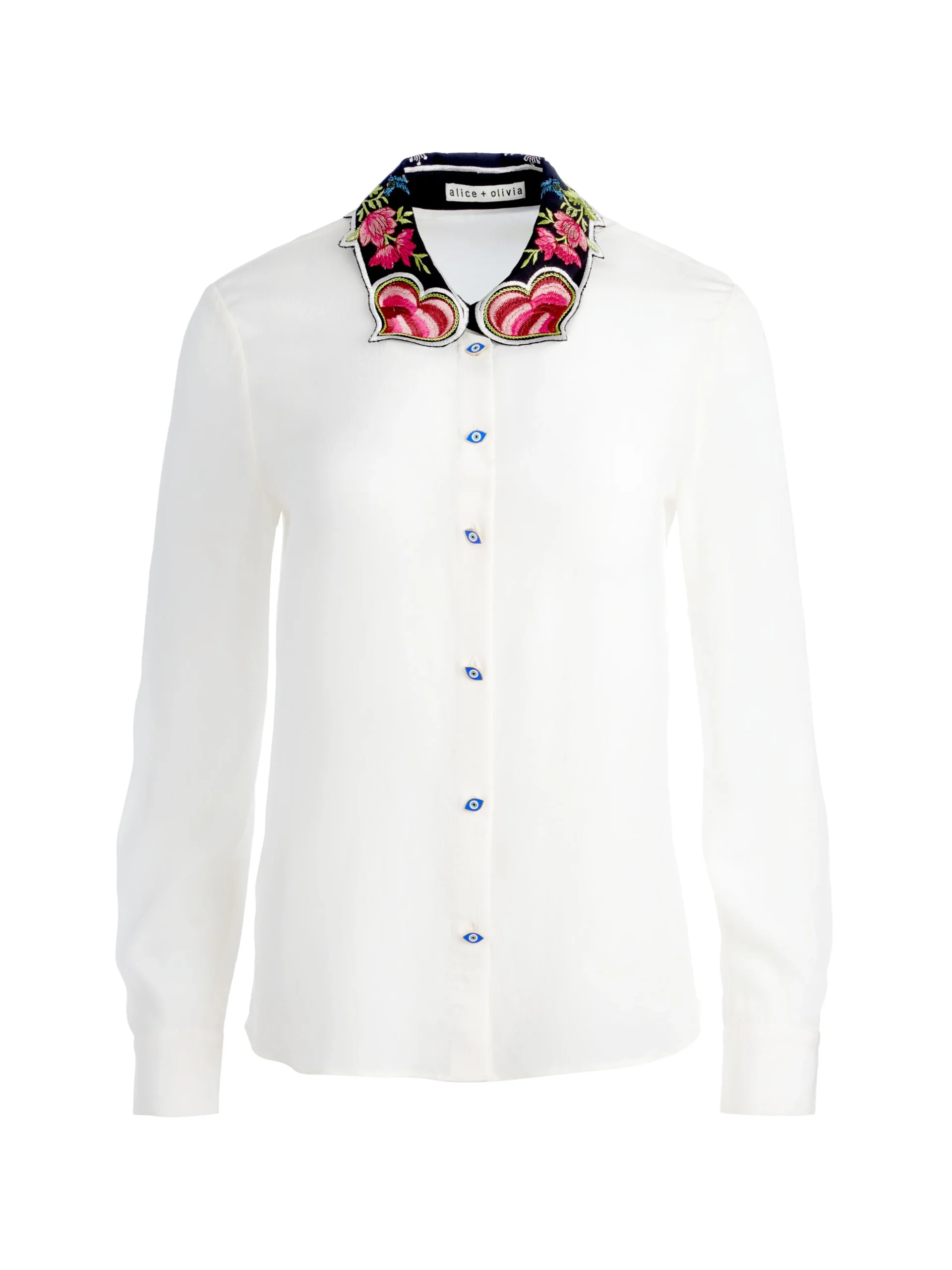 WILLA EMBROIDERED COLLAR PLACKET TOP