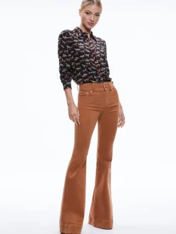 WILLA PLACKET TOP WITH PIPING