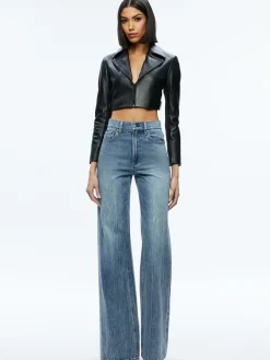 YARDLEY LEATHER CROPPED JACKET