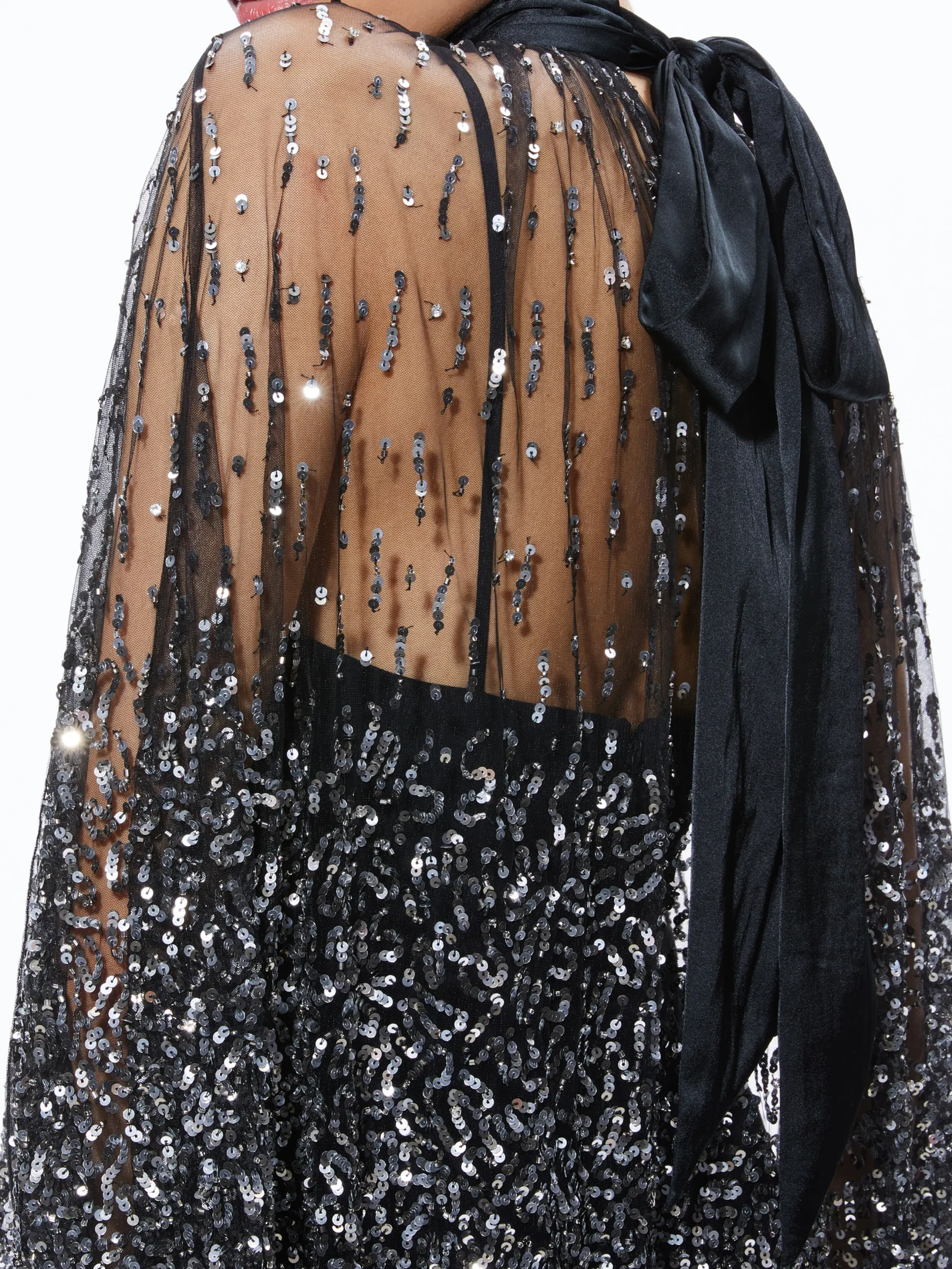 ZENON SEQUIN CAPE MINI DRESS